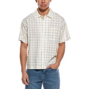 Frame Denim Mens Frame Vintage Print Shirt, White